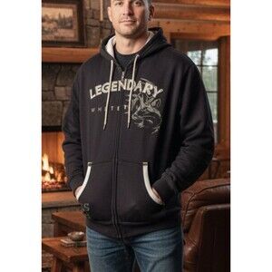 Vintage Y2K Legendary Whitetails Sweatshirt Adult XL Black Full Zip Hoodie Camo